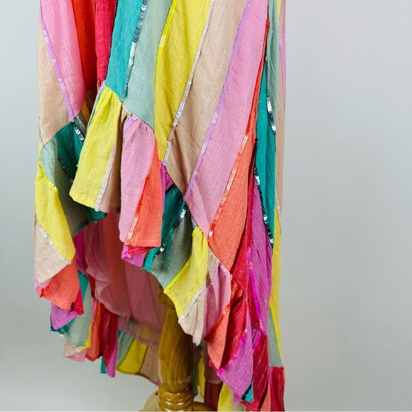 Sundress Deva Multi Stripe Sequin Resort Wear Summer Dress Size XS/S - Picture 6 of 12